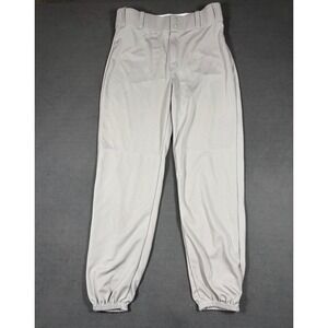 Alleson Athletic Baseball Pants Mens Large Gray Elastic Hem Double Knee